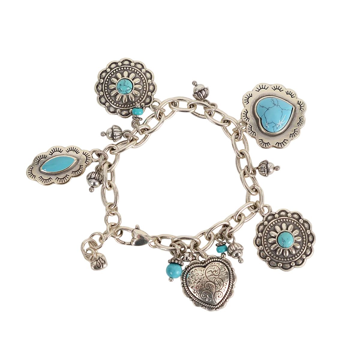 Brighton Southwest Dream  Charm Bracelet (Silver Turquoise)(JF7573)