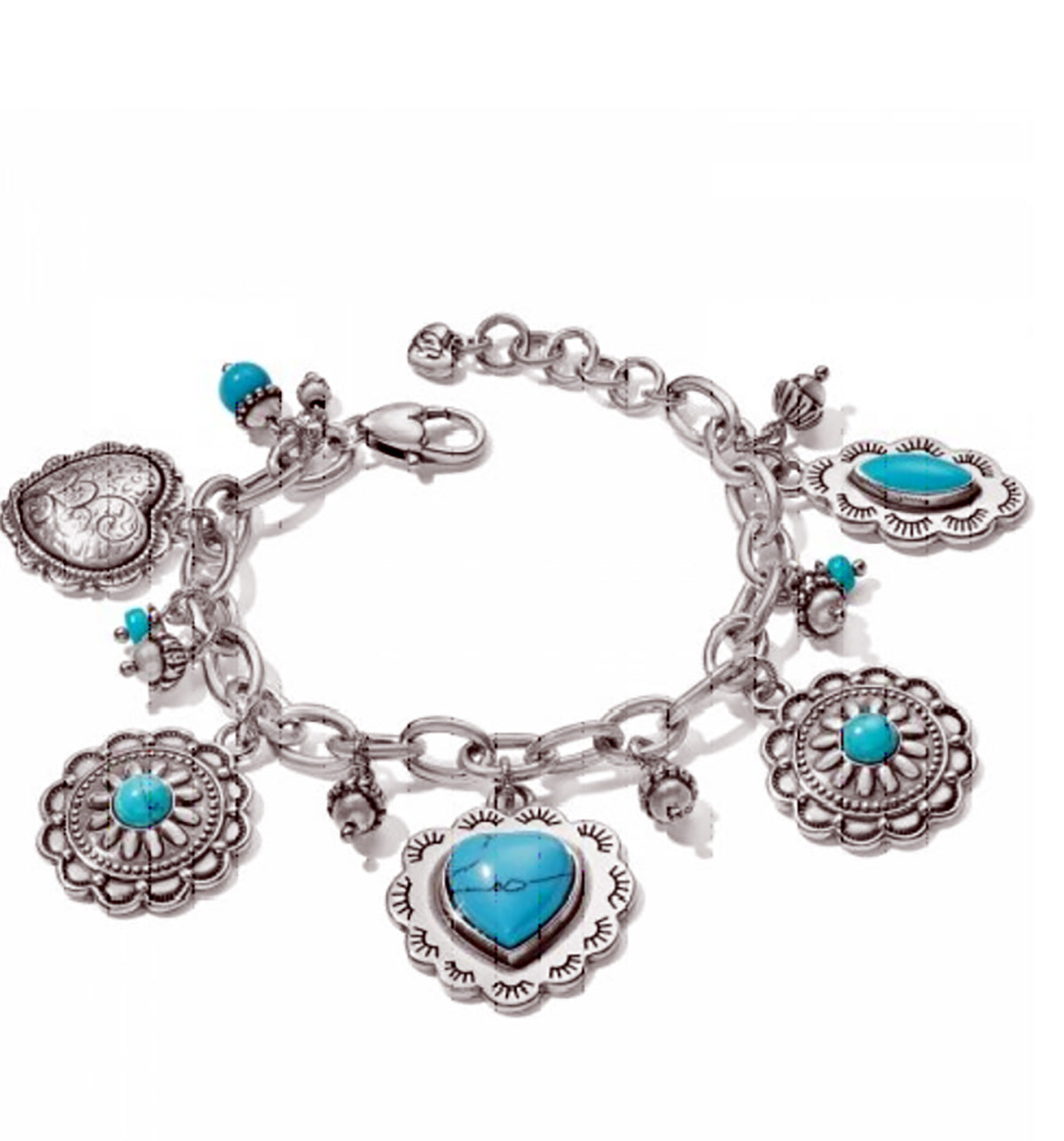 Brighton Southwest Dream  Charm Bracelet (Silver Turquoise)(JF7573)