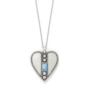 Brighton Pretty Tough Aqua Gem Heart Necklace (SLV)