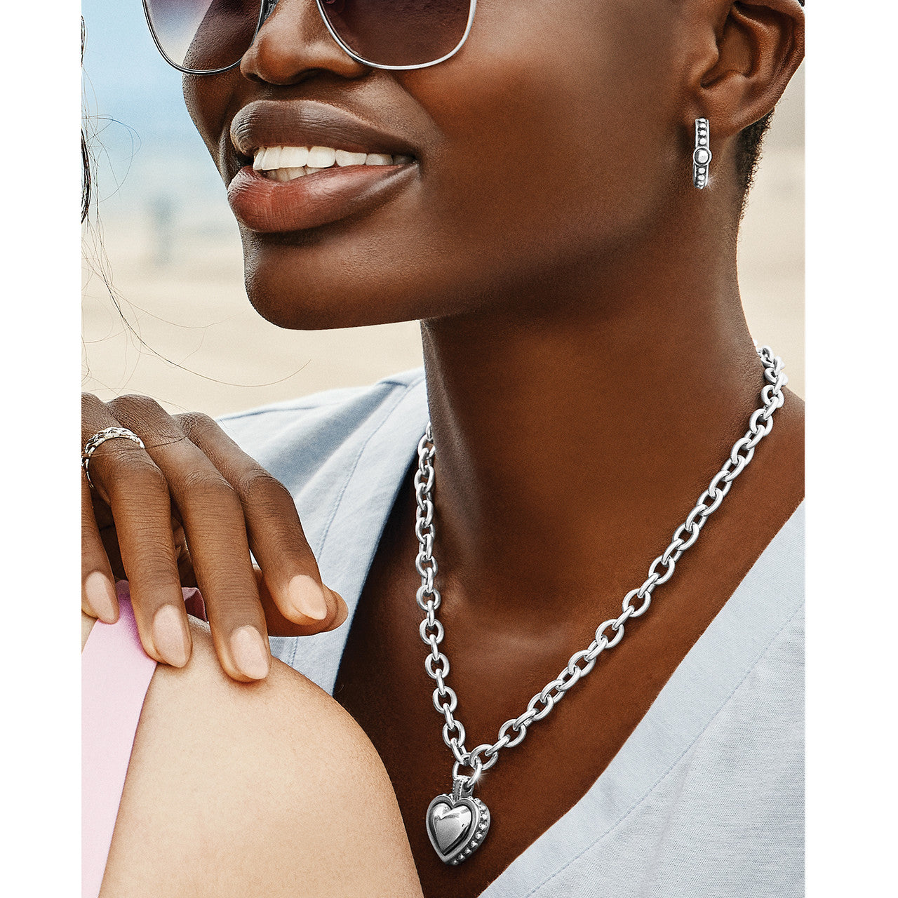 Brighton Pretty Tough Bold Heart Necklace (JM6670)