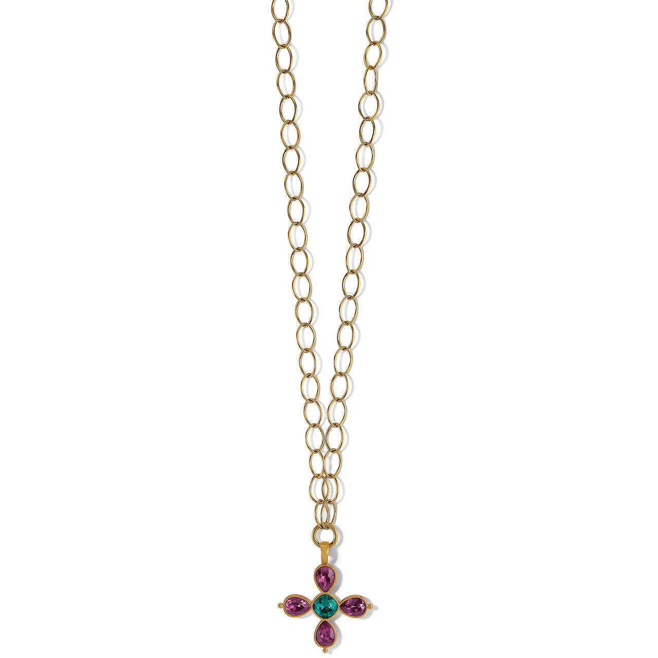 Brighton Mercury Jewel Long  Necklace (JM7327) GLD/GRN/PUR