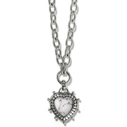 Brighton Pebble Dot Hati Howlite Heart Necklace (JM7426)