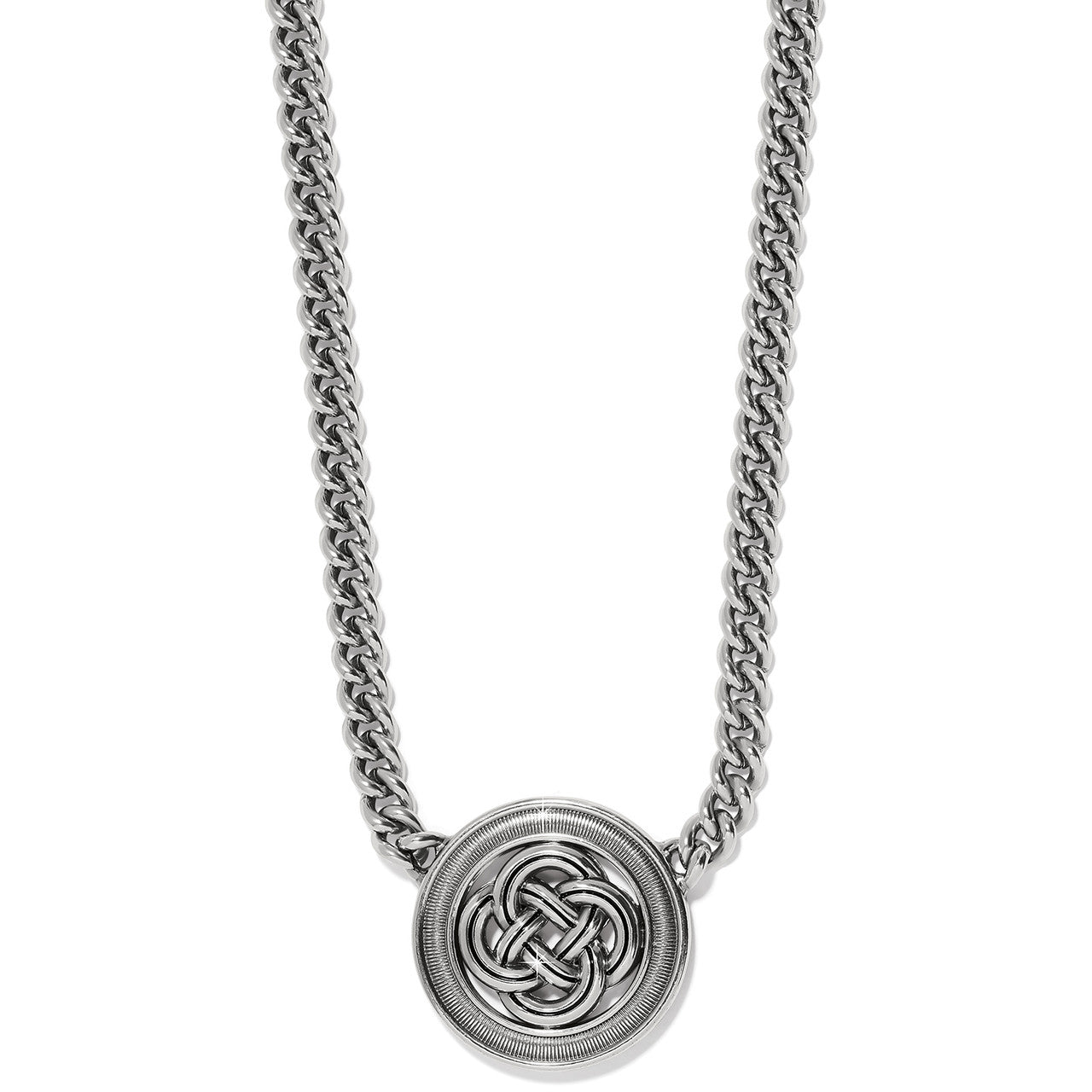 Brighton Interlok Bold Medallion Necklace (JM7522) SLV