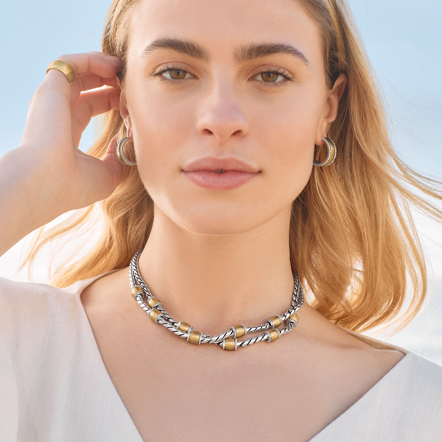 Brighton Meridian Geo Two Tone Necklace