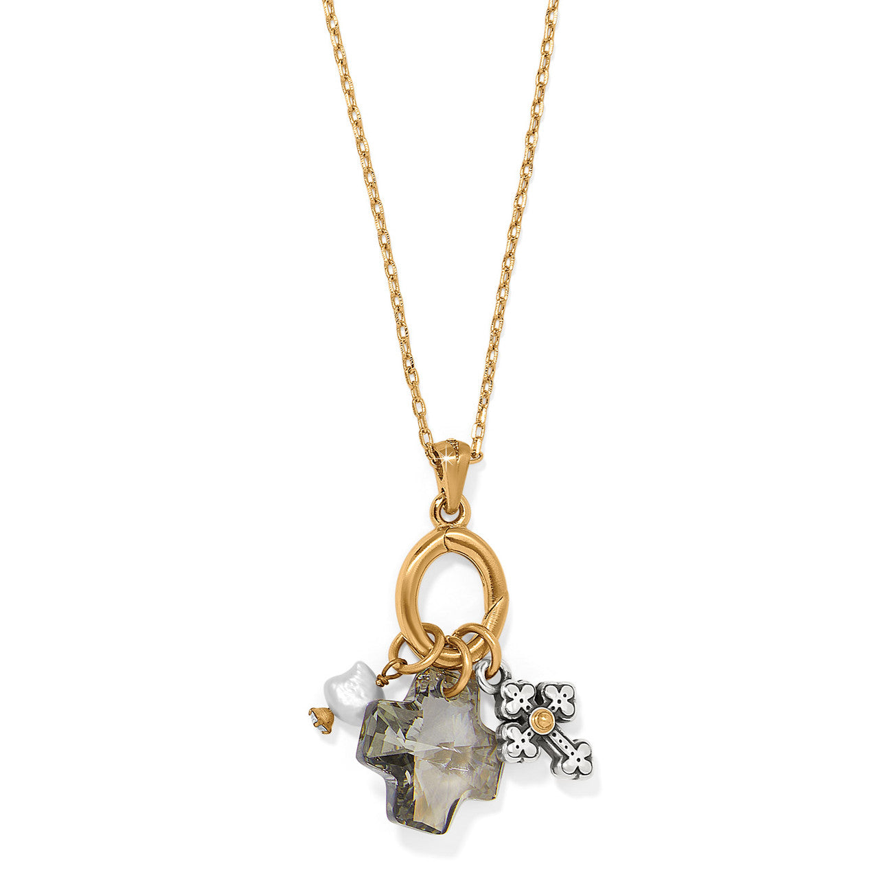 Brighton Heavenly Two-Tone Cross Short Necklace