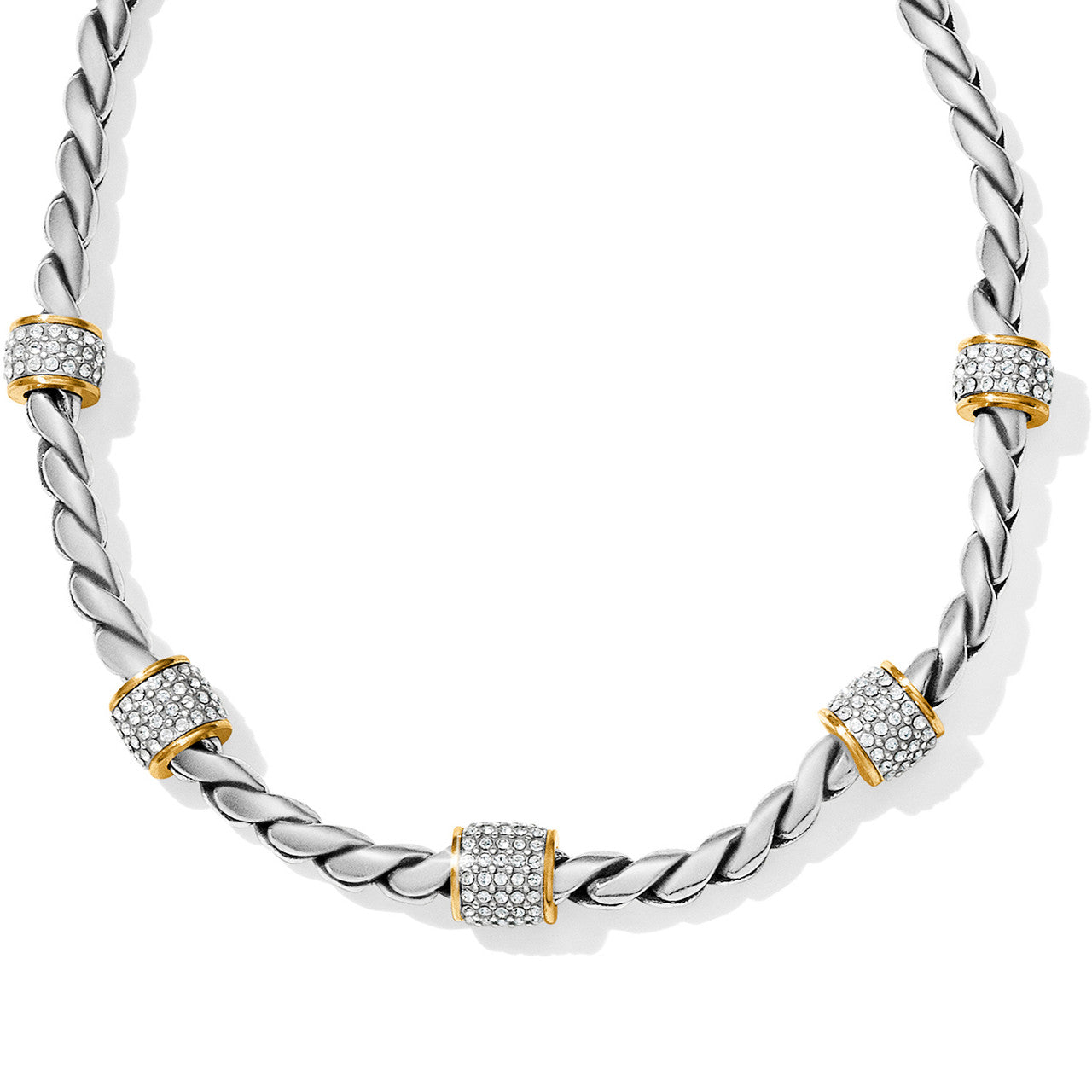 Brighton Meridian barrel Station Necklace (SLV/CRYS)
