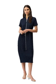 Joseph Ribkoff Casual Midi Zip  front Dress (261064)(Black)