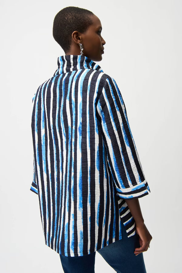 Joseph Ribkoff Stripe Jacket (261267)(Navy White Blue)