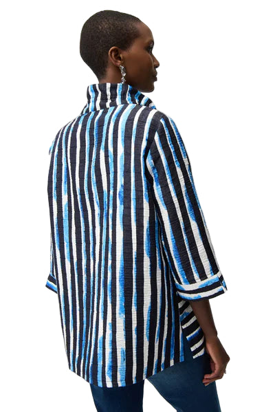 Joseph Ribkoff Stripe Jacket (261267)(Navy White Blue)