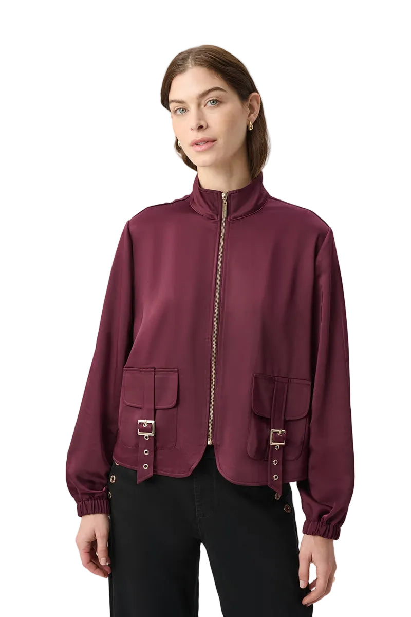 Joseph Ribkoff  Sport Zip Casual  Jacket (Elder Berry)(264939-4539)
