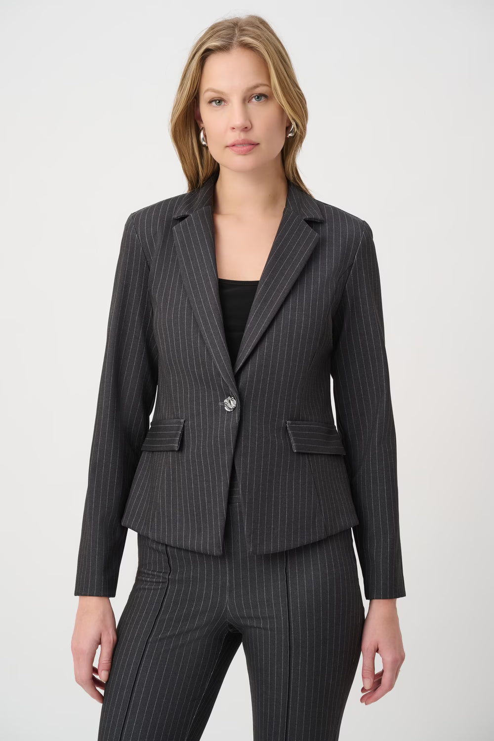 Joseph Ribkoff One button blazer (264151)(size 14)( Grey)
