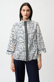 Joseph Ribkoff Stripe Jacket (261094) (Navy Off White )