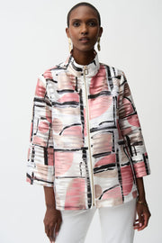 Joseph Ribkoff Organza Jacquard Abstract Boxy Jacket (261052)