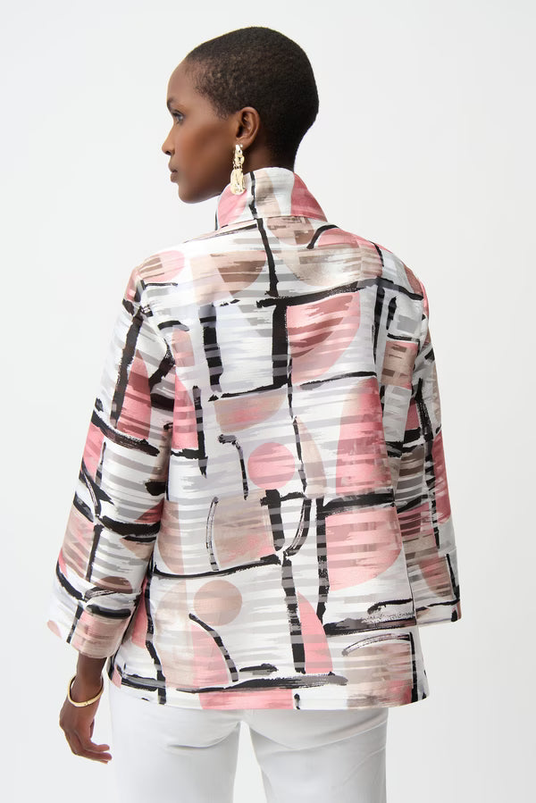 Joseph Ribkoff Organza Jacquard Abstract Boxy Jacket (261052)