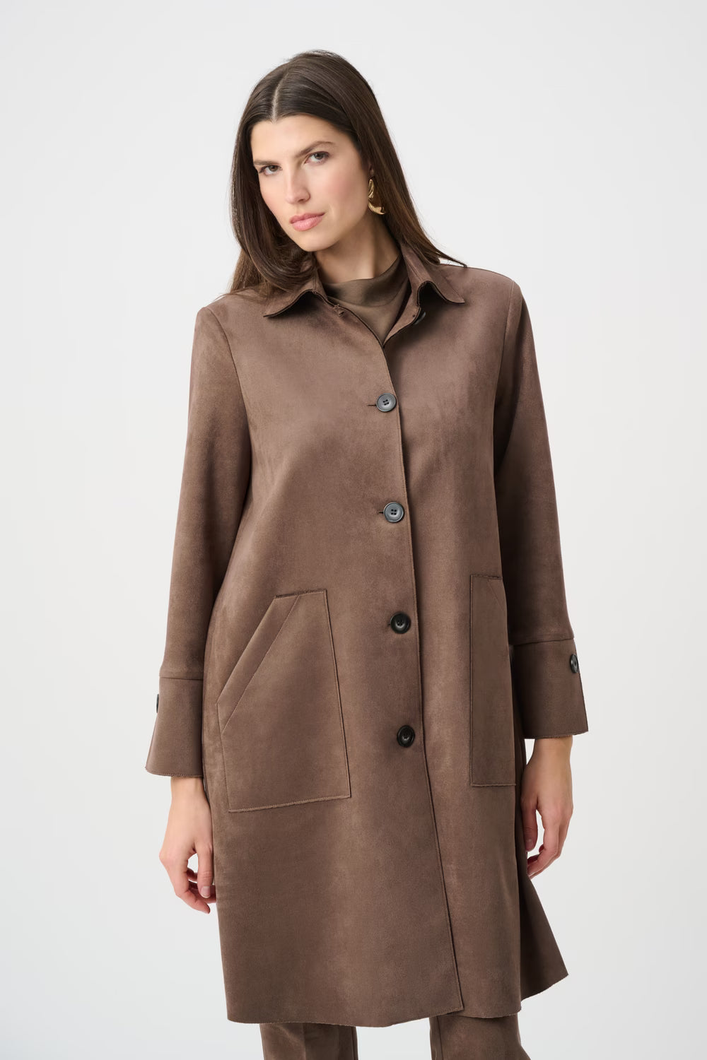 Joseph Ribkoff Scuba Suede Straight Jacket (Size 12) (263146-4463)(Mink)