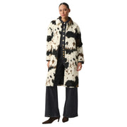 Joseph Ribkoff  Faux Fur Cow Print Long Coat (264944) (Winter White Brown Black )