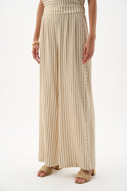 Joseph Ribkoff Wide Leg Stripe Pant (262098)(Beige Off-White)