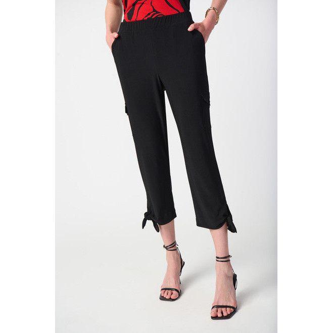 Joseph Ribkoff Tie Detail Crop Pant (241111-11) BLK