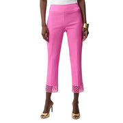 Joseph Ribkoff Slim Cropped Trouser with Hem Detail (261159)(Rose Sorbet)