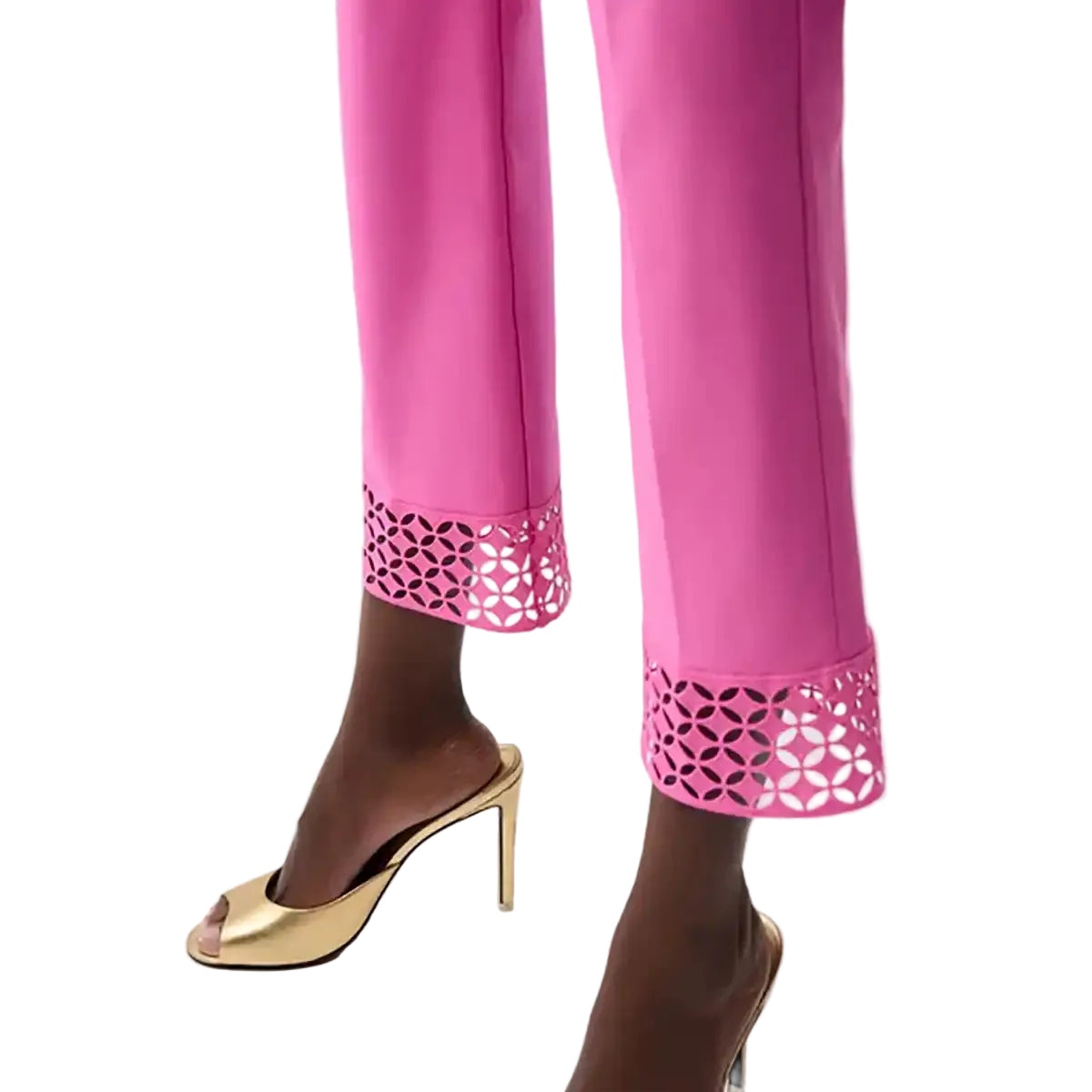 Joseph Ribkoff Slim Cropped Trouser with Hem Detail (261159)(Rose Sorbet)