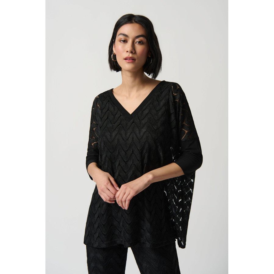 Joseph Ribkoff Woven Texture Tunic (234232-11) BLK