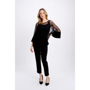 Joseph Ribkoff Dual Fabric Fishnet Tunic (241261-11) BLK
