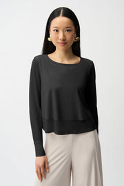 Joseph Ribkoff  Double Layer Mesh Top  (261278)(Black)
