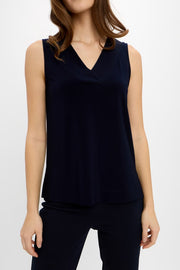 Joseph Ribkoff V-Neck Sleeveless Solid Top (Midnight Blue)