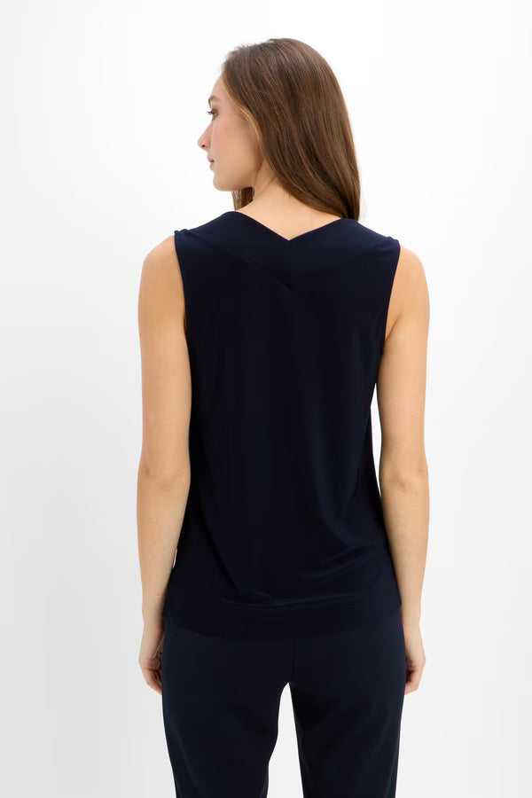 Joseph Ribkoff V-Neck Sleeveless Solid Top (Midnight Blue)