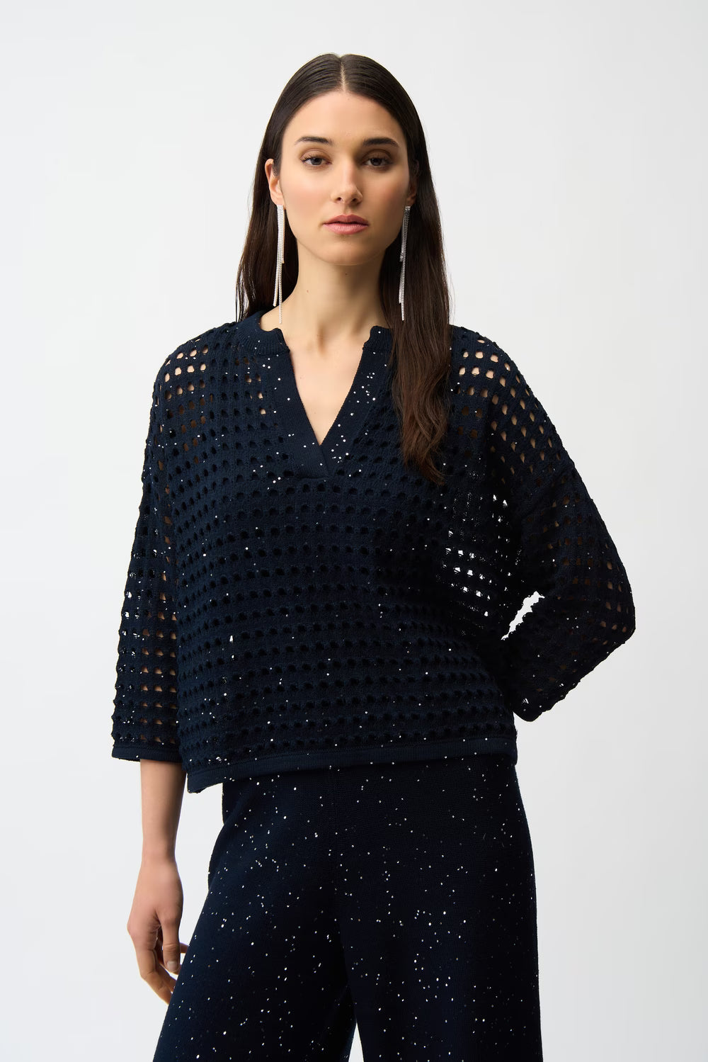 Joseph Ribkoff Midnight Blue V-Neck Top (261925)
