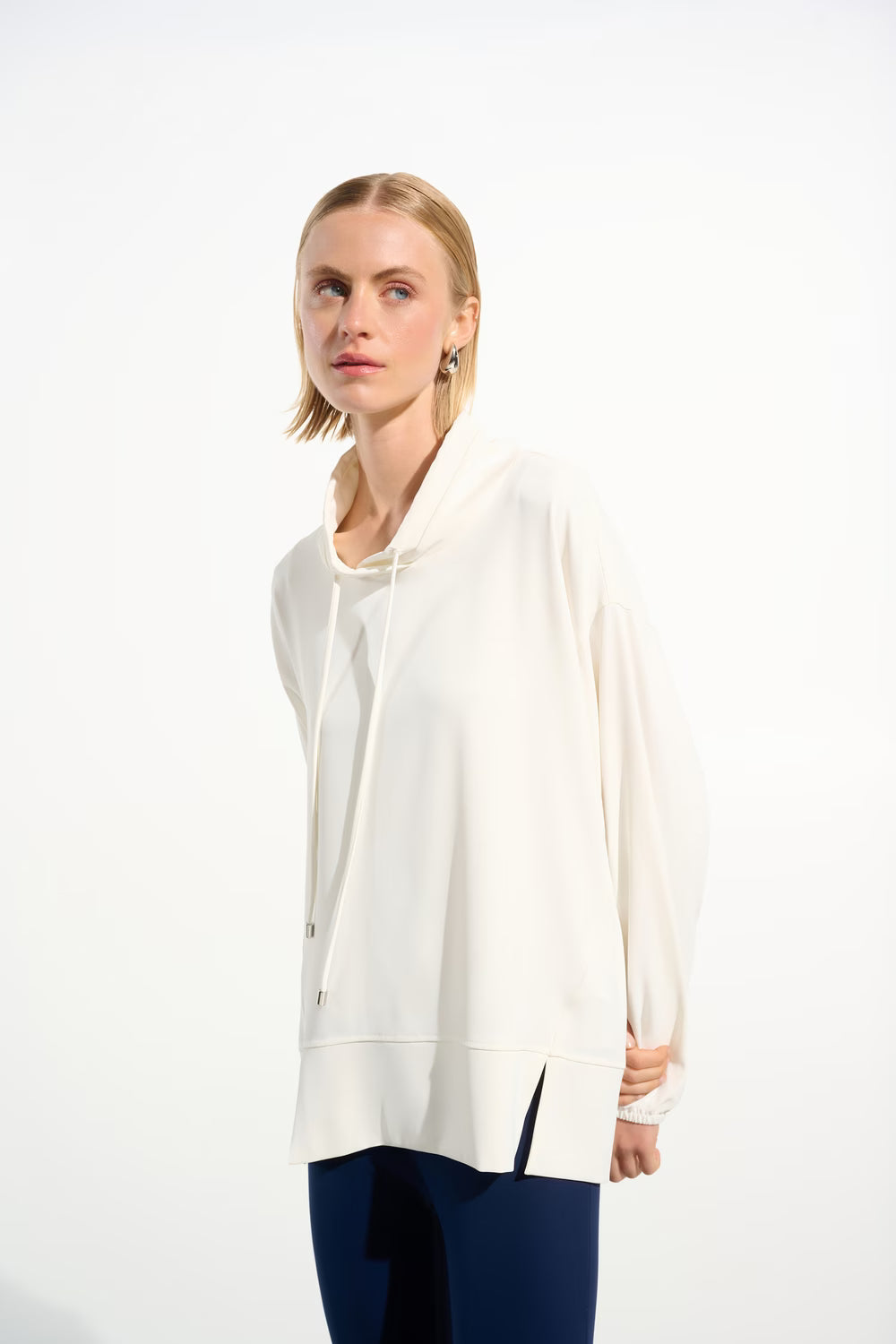 Joseph Ribkoff Cowl Neck Pullover Tunic (261604)(Off-White)