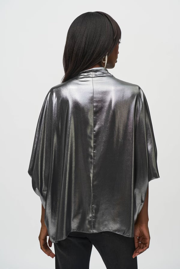 Joseph Ribkoff Metallic Foiled Chiffon Wrap (244232)(Pewter)