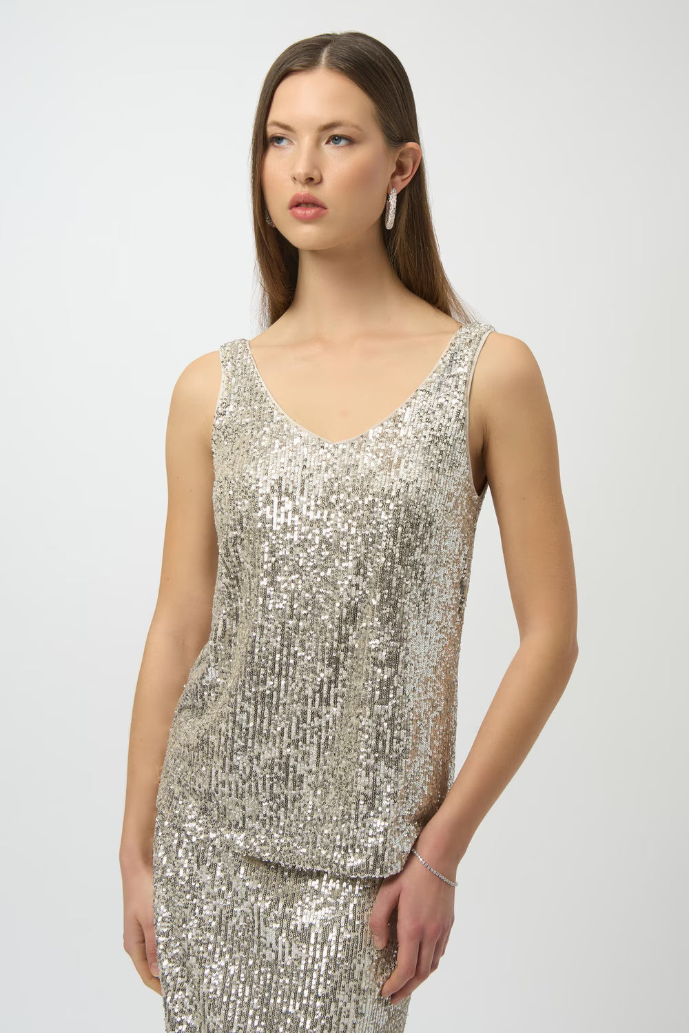 Joseph Ribkoff Silver Sequin Tank (254023-3739)
