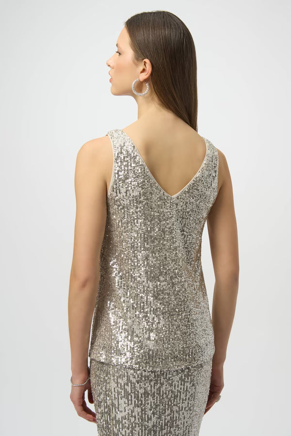 Joseph Ribkoff Silver Sequin Tank (254023-3739)