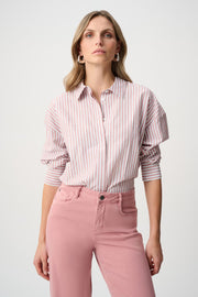 Joseph Ribkoff Striped Jewel Embellished Shirt Style (261931)(Rose Vintage)