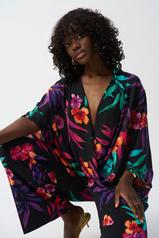 Joseph Ribkoff V-Neck Wrap Pullover (251127)(Black Multi)