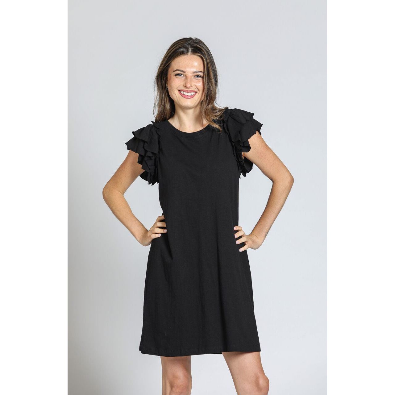 APNY Double Ruffle Sleeve Dress