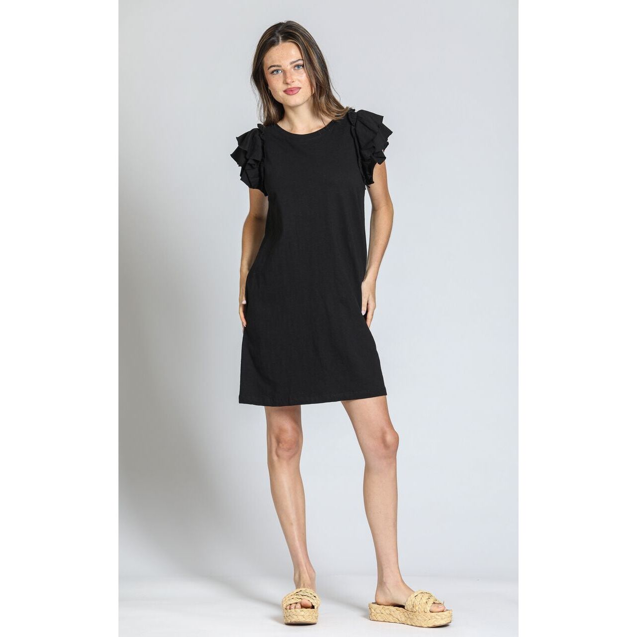 APNY Double Ruffle Sleeve Dress