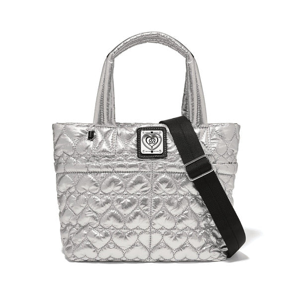 Brighton Kamille Metallic Pewter Crossbody Bag