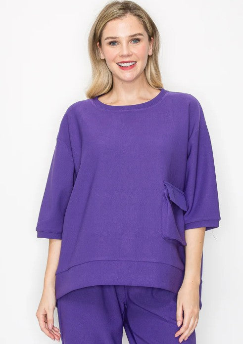 Joh Karen Knit Crepe Top (3 Colors) (33069K)