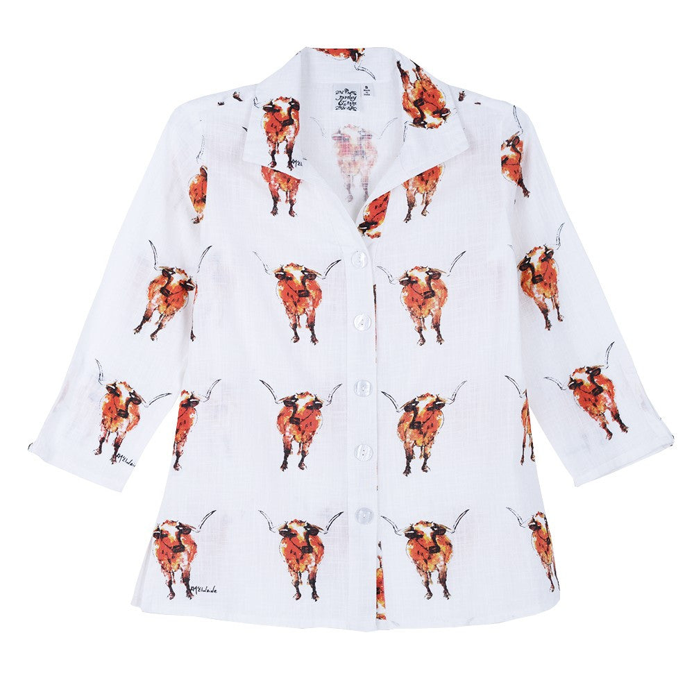 Parsley & Sage Kathleen McElwaine Steer 3/4 Sleeve Shirt/Jacket