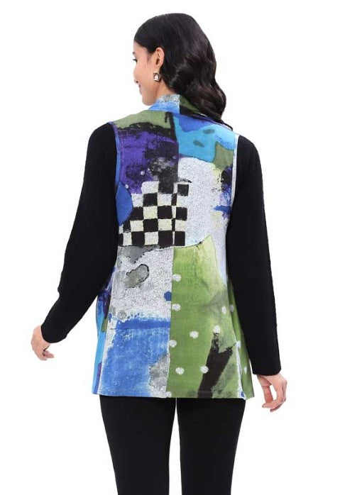Parsley & Sage Kelsey Multi Print Vest (BLU/MULTI)