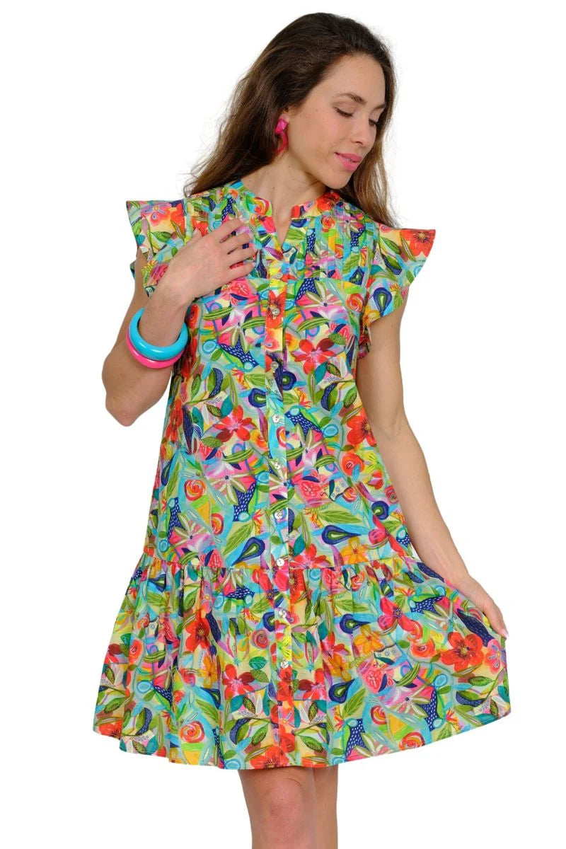 Lior Ruffle Sleeve With Flounce Bottom (Kelsey-2-Ar) (Floral Bounty)