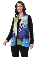 Parsley & Sage Kelsey Multi Print Vest (BLU/MULTI)