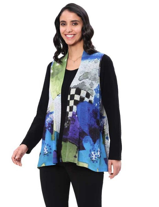 Parsley & Sage Kelsey Multi Print Vest (BLU/MULTI)