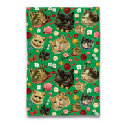 Naked Decor Kitschy Kitty Cats with Florals Tea Towel