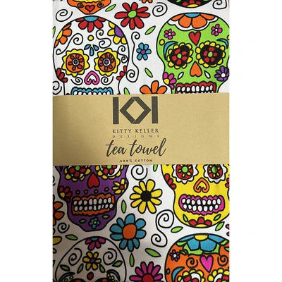 Kitty Keller Sugar Skulls Kitchen Towel