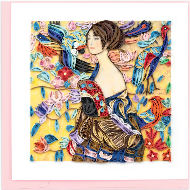 Lady with Fan, Klimt Quilling Card