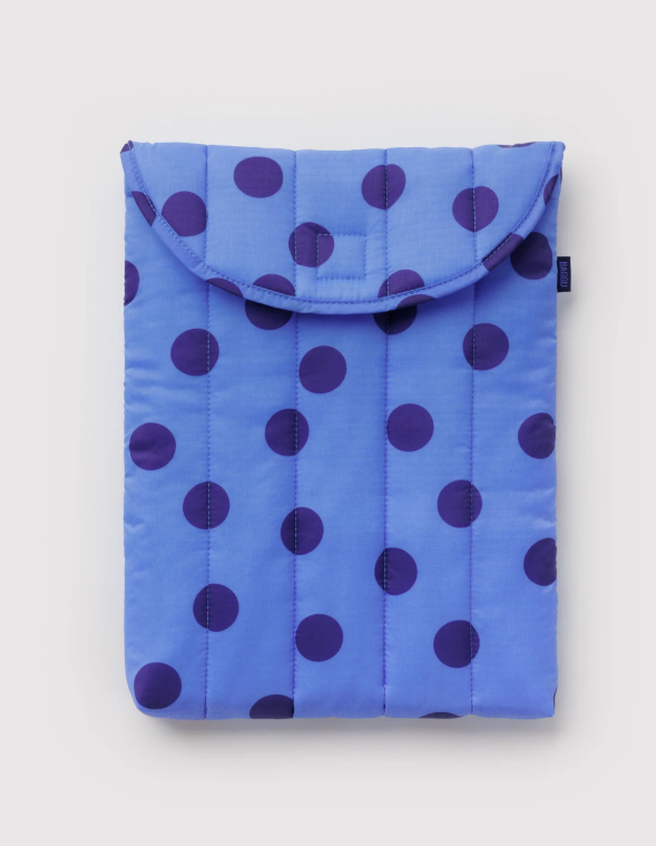 Baggu Puffy Laptop Sleeve 13"/14" - Blue Polka Dot
