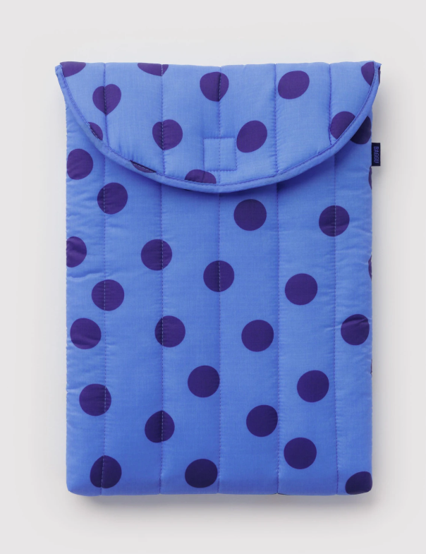 Baggu Puffy Laptop Sleeve 16" - Blue Polka Dot